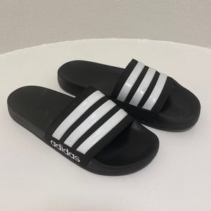 ADIDAS Adilette 3 Stripe Black and White SLIDES
